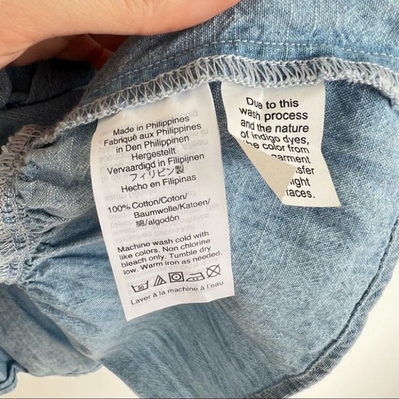 Madewell Sunshower ruffle sleeveless chambray cami - Picture 4 of 6